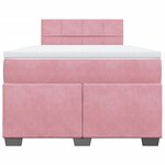 vidaXL Sommier à lattes de lit avec matelas Rose 120x200 cm Velours