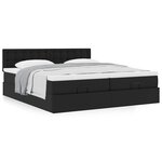 VidaXL Cadre de lit ottoman avec matelas noir 200x200 cm similicuir