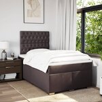 vidaXL Sommier à lattes de lit et matelas marron foncé 120x190cm tissu