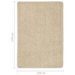 vidaXL Tapis shaggy antidérapant Crème 120x170 cm