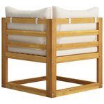 vidaXL Salon de jardin 5 Pièces avec coussin Crème Bois d'acacia solide