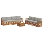 vidaXL Ensemble de canapés d'extérieur 9 pc Naturel et gris clair