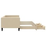 vidaXL Lit de jour avec gigogne et tiroirs sans matelas crème 80x200cm