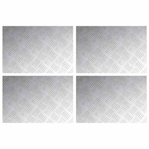 vidaXL Plaques à damier 4 Pièces Argent 60 x 40 cm Aluminium