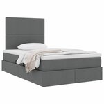 vidaXL Lit de Rangement Gris foncé 120 x 200 cm Cuir synthétique