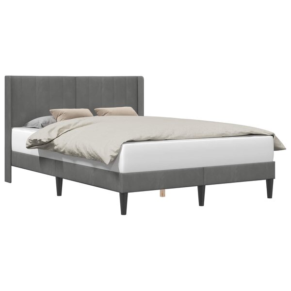vidaXL Cadre de lit avec tête de lit Gris foncé 140 x 190 cm Velours