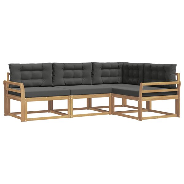 vidaXL Ensemble de canapés d'extérieur 3 pc Blanc et anthracite