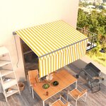 vidaXL Auvent rétractable manuel avec store 3 5x2 5 m Jaune et blanc