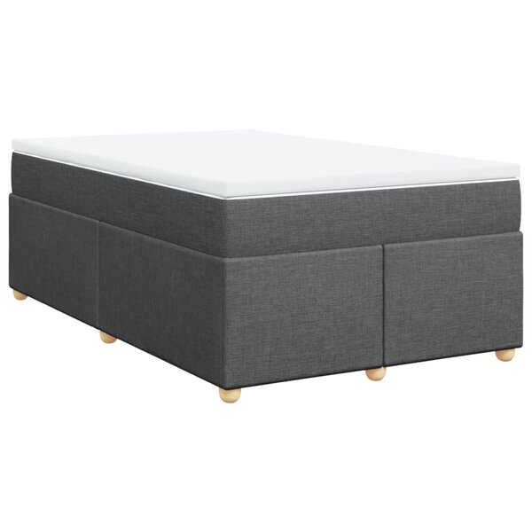 vidaXL Sommier à lattes de lit avec matelas Gris foncé 120x200cm Tissu