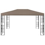 vidaXL Tonnelle avec guirlande lumineuse à LED 4x3 m Taupe