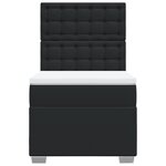 vidaXL Sommier à lattes de lit avec matelas Noir 80x200cm Similicuir