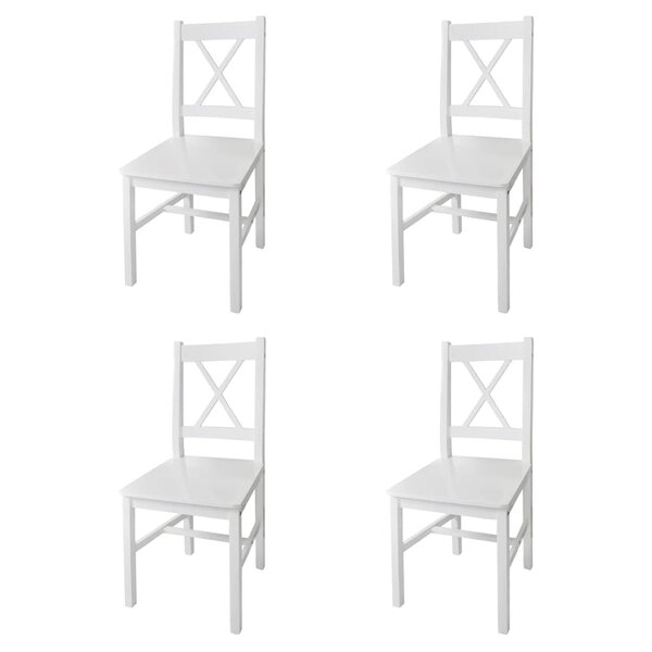 vidaXL Chaises à manger lot de 4 blanc bois de pin