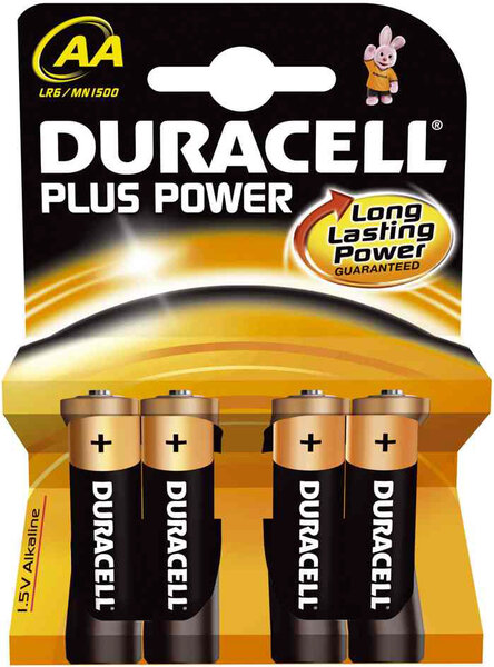 Pile alcaline 'PLUS POWER' MN1500 LR6 AA Blister de 4 DURACELL