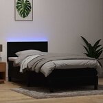 vidaXL Sommier à lattes de lit avec matelas et LED noir 80x220 cm velours