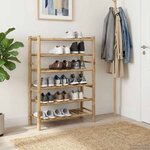 vidaXL Rack à chaussures avec étagère Naturel 68 x 28 x 96 cm Bambou