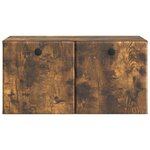 vidaXL Meuble TV mural 59 5 x 31 x 30 cm Chêne fumé Bois d'ingénierie