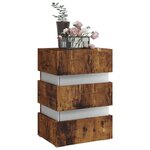 vidaXL Table de chevet à LED chêne fumé 45x35x67 cm bois d'ingénierie