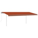 vidaXL Auvent automatique rétractable et poteaux 6x3m Orange et marron