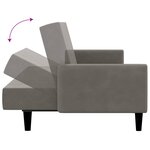 vidaXL Canapé-lit à 2 places gris clair velours