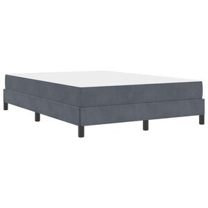 vidaXL Lit boxspring avec matelas Gris foncé 160 x 220 cm Velours