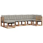 vidaXL Ensemble de canapés d'extérieur 7 pc Gris Naturel et Clair