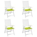 vidaXL Coussins de chaise de jardin lot de 4 vert vif 40x40x4 cm
