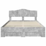 vidaXL Cadre de lit Gris béton 160 x 200 cm Bois d'ingénierie