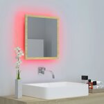 vidaXL Miroir LED de salle de bain Chêne sonoma 40x8 5x37 cm Acrylique