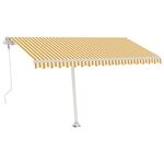 vidaXL Auvent automatique sur pied 400x350 cm Jaune/Blanc