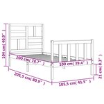 vidaXL Cadre de lit sans matelas blanc 100x200 cm bois de pin massif