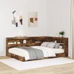 vidaXL Tête de lit de rangement Chêne fumé 150 cm Bois d'ingénierie