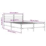 vidaXL Cadre de lit sonoma gris 120x190 cm bois d'ingénierie et métal