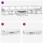 vidaXL Ensemble de canapés d'extérieur 7 pc Blanc et crème