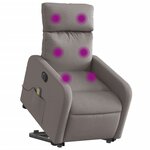 vidaXL Fauteuil inclinable de massage électrique Taupe Tissu