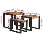 vidaXL Tables gigognes - 3 en acacia massif