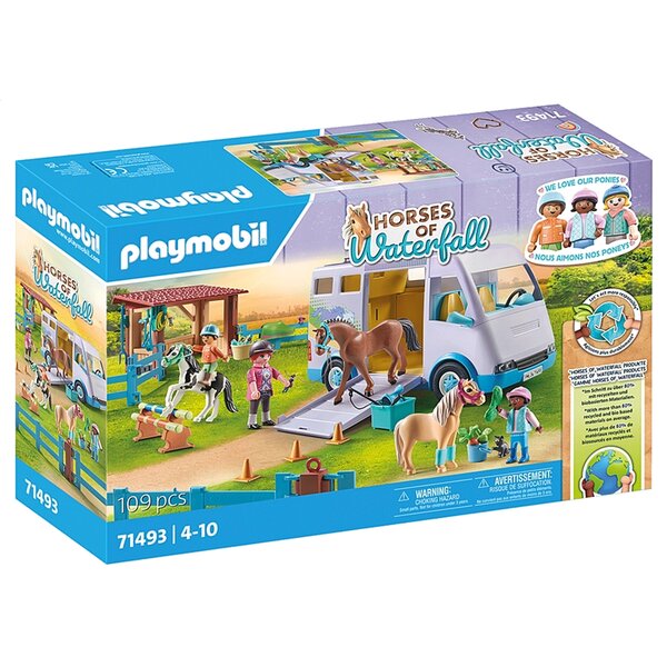 PLAYMOBIL 71493 - Van pour cheval et poneys avec enclos
