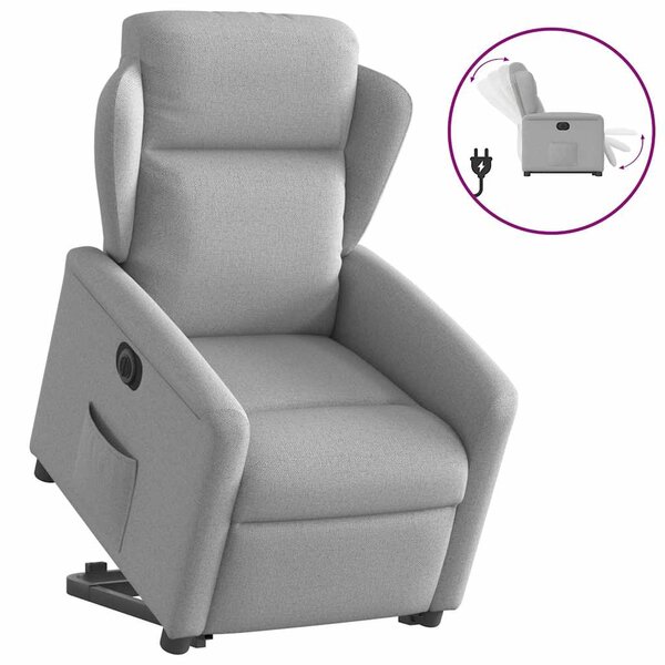 vidaXL Fauteuil inclinable électrique gris nuage tissu
