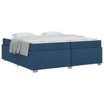 vidaXL Cadre de lit avec matelas Bleu 200 x 200 cm tissu