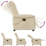 vidaXL Fauteuil de massage inclinable Crème Tissu