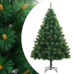 vidaXL Sapin de Noël artificiel à charnières avec support 120 cm