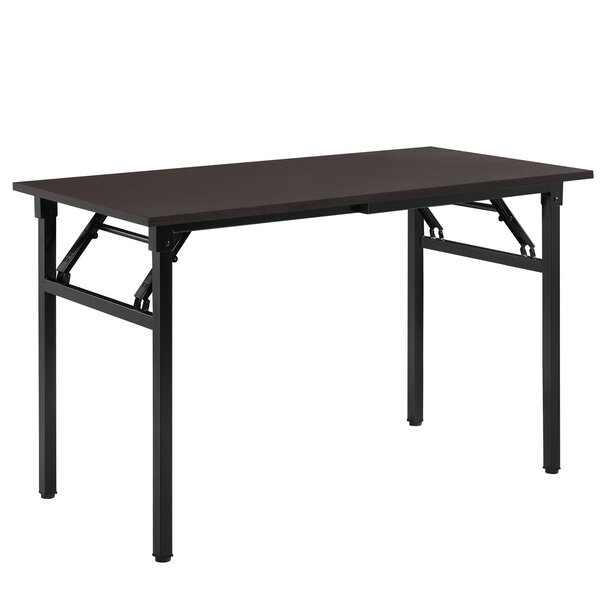 Table pliant de cuisine salle à manger hauteur réglable pour 4 personnes 120 cm marron et noir 03_0004362