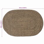 vidaXL Tapis de surface Noir 100 x 152 cm Jute