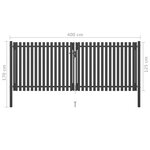 vidaXL Portail de clôture de jardin Acier 4x1 7 m Anthracite