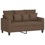vidaXL Ensemble de canapés 3 Pièces avec coussins Marron Tissu