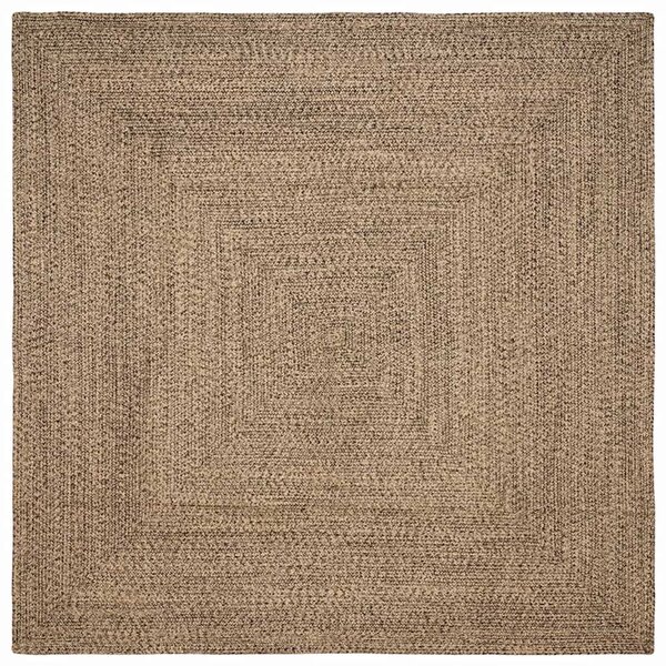 vidaXL Tapis de surface Carré Naturel et Noir 200 x 200 cm Jute