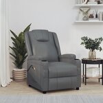 vidaXL Fauteuil de massage électrique Anthracite Similicuir