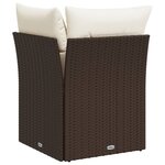 vidaXL Canapé d'angle de jardin avec coussins marron résine tressée