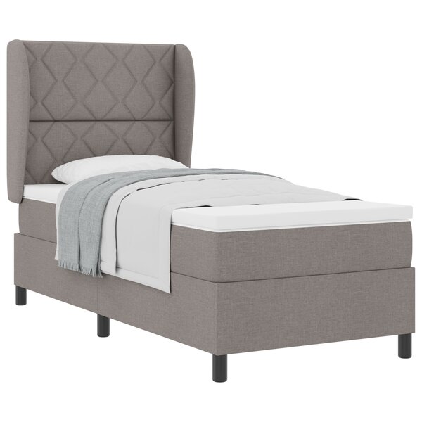 Lit Box Spring vidaXL avec Matelas en Taupe  100x200 cm Tissu