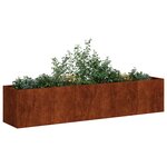 vidaXL Jardinière rouillé 200x40x40 cm acier inoxydable