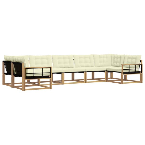 vidaXL Ensemble de canapés d'extérieur 7 pc Blanc et crème
